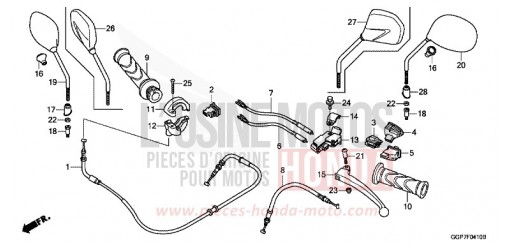 HANDLE LEVER/SWITCH/CABLE NSC502WHD de 2013